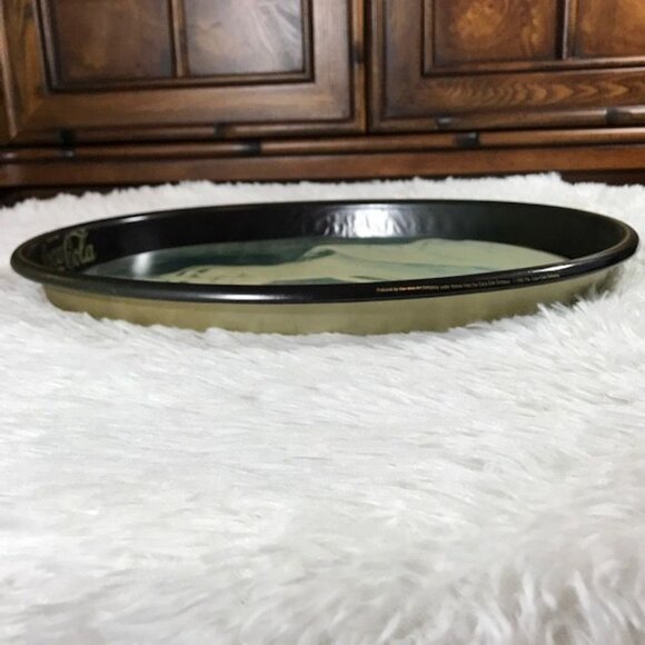 Vintage Coca-Cola Nostalgia Photograph Coca-Cola Cheers Lady Oval Tray - Picture 8 of 11
